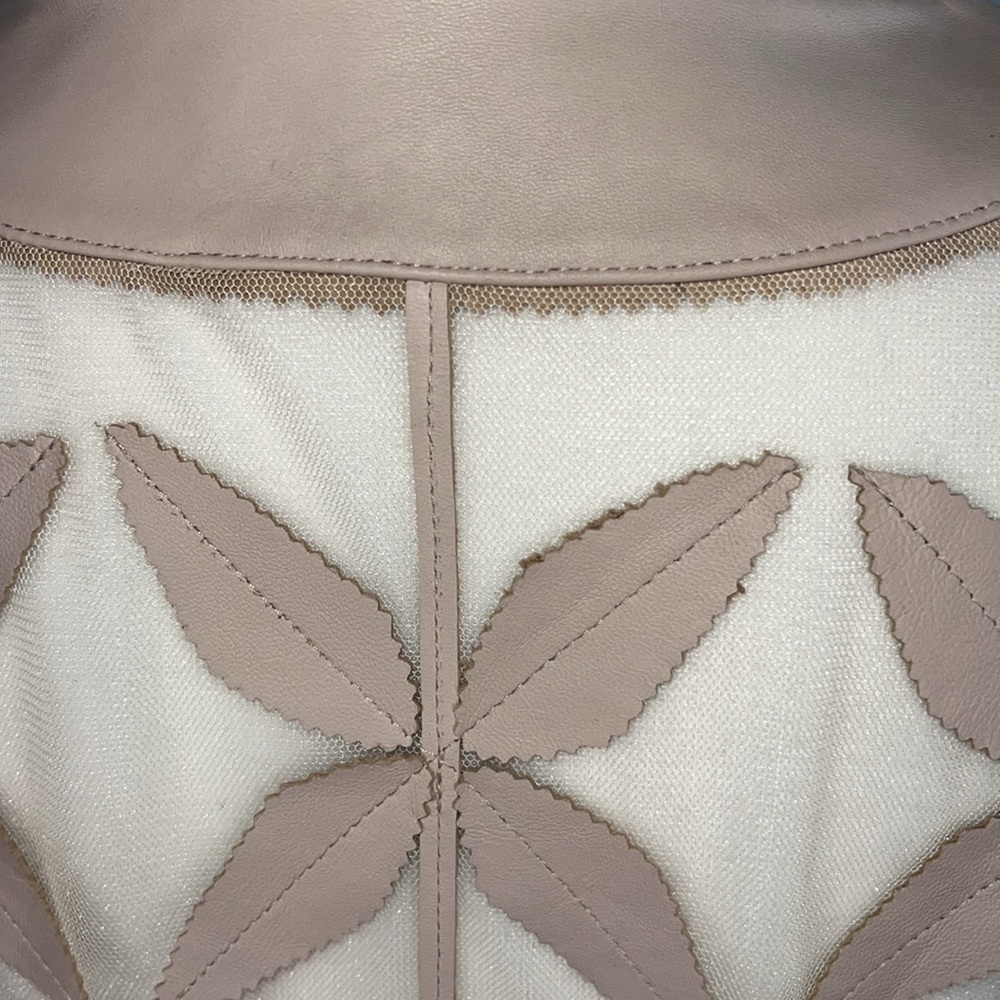 🌟VINTAGE NWOT BAGATELLE LEATHER NEW LEAF MESH JACKET IN ECRU SIZE L - Picture 12 of 16